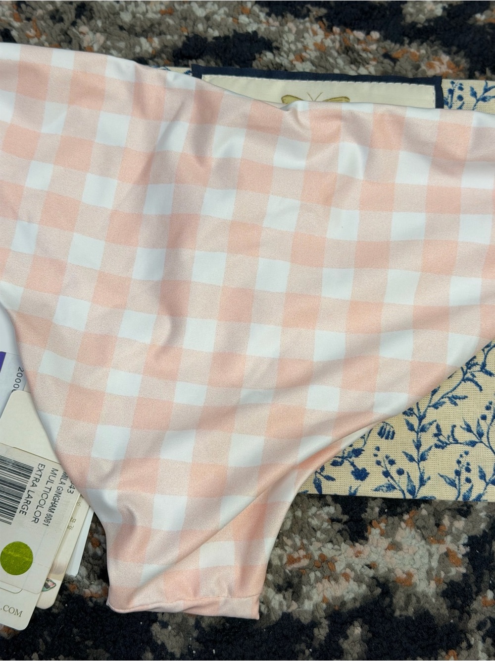 NWT Agua by Agua Bendita ‘Mila’ Gingham Low-Rise Bikini Briefs in Pastel Pink XL - Picture 14 of 14